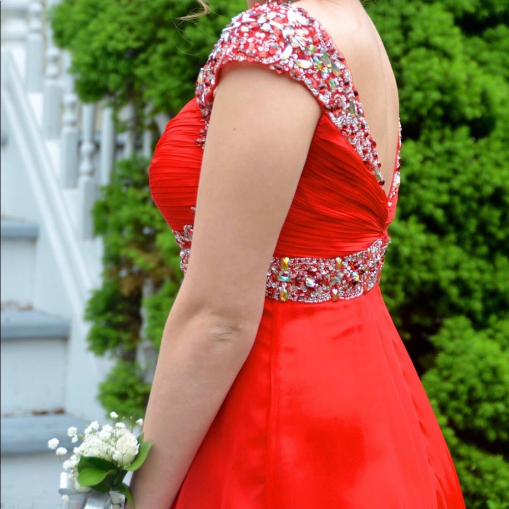 Fire Red Beaded Dress